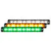 9.75" Surface Mount Warning Tricolor, 36 LED Amber/Green/White Clear Lens
