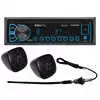AM FM-Stereo with Built-In USB, MP3, Bluetooth with 2 Speakers &amp; Antenna
