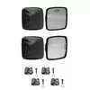 Black Plastic Mirror Head Kit - 6.5" x 6" Convex Glass Heads & 6.5" x 6" Flat Glass Heads - Velvac