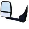 Deluxe Manual Mirror Assembly for 96" Body, Black - Driver/Left Side - Fits Ford E350