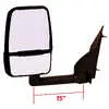Deluxe Manual Mirror Assembly for 96" Body, Black - Right/Passenger side