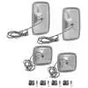 Heated Stainless Steel Mirror Head Kit - 6.5" x 6" Convex Glass Heads & 6.5" x 10" Flat Glass Heads - Velvac
