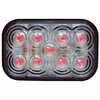 LED Red Rectangular Stop/Tail/Turn Light with Clear Lens - 9 LED&#039;s