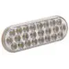 LED White oval warning light has 7 selectable flash patterns