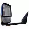 Left 2020 Black Mirror Assembly with Signal Arrow and Light - Deluxe Head with Blind Spot Camera for 96" Wide Body - Fits Ford E Series - Velvac 719345