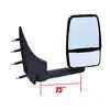 Left 2020 Deluxe Manual Mirror Assembly for 96" Body Width - Driver side - Black - Fits 03-On Ford E-Series - Velvac 715451