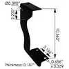 Left step bracket, 15" x 11.75" - Fits International 8600 2001-2016