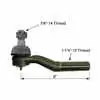 Left Tie Rod End Has.Bent Offset Design, 8"L - Fits Freightliner.