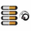 6" LED Thin Low Profile Warning Light - Dual Color Amber / White - 4 Light Kit