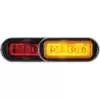3.8" LED Rectangular Surface Mount Warning Light - Dual Color Red / Amber, Clear Lens - 8 LEDs