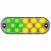 6.5" LED Amber & Green Oval Strobe Light - 14 LEDs