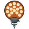 Maxxheat Round 15 LED Heated Work Light with Amber Lens, 12/24VDC - 4.8" Diameter x 1.5" Deep