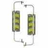 Mirror Assembly - Aluminum Mirror Head with Yellow Chevrons &amp; White Painted Steel Loops