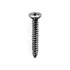 Phillips Oval Head Tap Screw #8 x 1-3/4" - #6 Head Size - Chrome - 100 Pieces