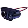 Power Outlet with Cigarette Lighter Style Receptacle and Two 5-Volt USB Ports.