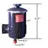 Power Steering Reservoir, 2 Liter Capacity, 5" O.D. 9.5" Overall Height