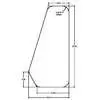 Side Windshield Glass, 32.44"H x 16.21"W