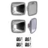 Stainless Steel mirror head kit, 6.5&quot; x 6&quot; convex and flat heads