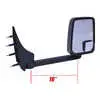 Standard Manual Mirror Assembly for 102" Body - Passenger side - Black - Velvac 714532 - Right Side
