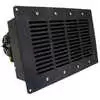 Universal wall mount auxiliary heater. 9" Stoker plastic grille face with flange. 26,000 BTU, 200 CFM, 12VDC