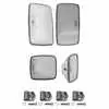 White Plastic Mirror Head Kit - 6.5" x 6" Convex Glass Heads & 6" x 10" Flat Glass Heads - Velvac