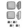 White Plastic Mirror Head Kit - 6.5" x 6" Convex Glass Heads & 6.5" x 6" Flat Glass Heads