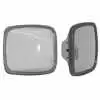 White Steel Mirror Head with Convex Glass - 6.5" x 6" - Velvac 704077