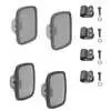 White Steel Mirror Head Kit - 6.5" x 6" Convex Glass Heads & 6.5" x 6" Flat Glass Heads - Velvac